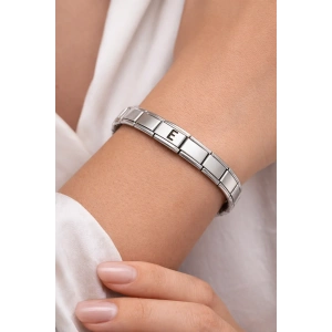 USLUCAN ALIŞVERİŞ E Harfli Çelik Bileklik – Kişiye Özel Paslanmaz Çelik Kadın Bileklik – Esnek İtalyan Model