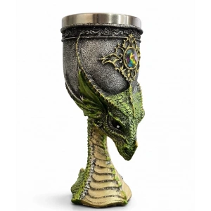 USLUCAN ALIŞVERİŞ Ejderha Tasarımı 3D Kabartmalı Çelik Kadeh Bardak