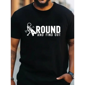 USLUCAN ALIŞVERİŞ Erkek Around Baskılı Süprem T-shirt