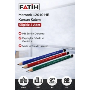 USLUCAN ALIŞVERİŞ Fatih Mercanlı 12010 HB Kurşun Kalem 3 Adet