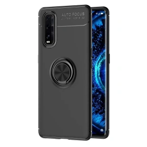 USLUCAN ALIŞVERİŞ Find X2 Kılıf Range Yüzüklü Silikon - Siyah
