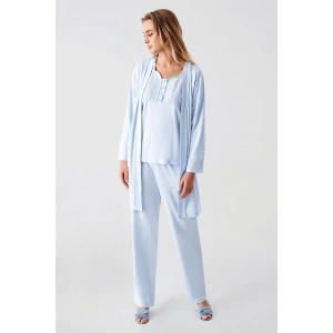 USLUCAN ALIŞVERİŞ Freshness 321 Kadın Sabahlıklı Pijama Takımı