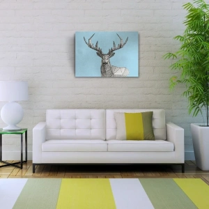 USLUCAN ALIŞVERİŞ Geyik Temalı Soyut Çalışma Kanvas Tablo 50 x 70