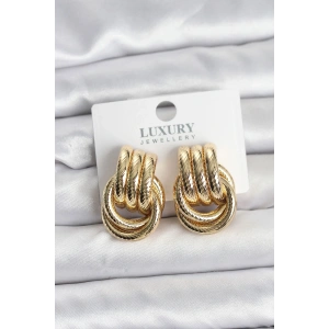 USLUCAN ALIŞVERİŞ Gold Renk Halka Modelli Pirinç Kadın Küpe