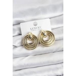 USLUCAN ALIŞVERİŞ Gold Renk Pirinç Vintage Kadın Küpe