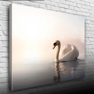 USLUCAN ALIŞVERİŞ Göldeki Kuğu Kanvas Tablo 50 x 70