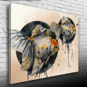 USLUCAN ALIŞVERİŞ Gri Balık Kanvas Tablo 50 x 70