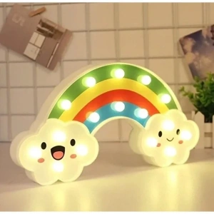 USLUCAN ALIŞVERİŞ Gülen Bulutlu Gökkuşağı LED Gece Lambası