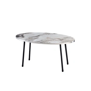 USLUCAN ALIŞVERİŞ Gümüş  Elips Gümüş Metal Ayak Orta Sehpa