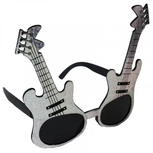USLUCAN ALIŞVERİŞ Gümüş Renk Gitar Şekilli Parti Gözlüğü