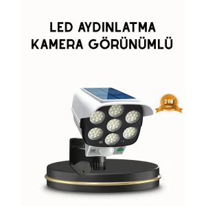 USLUCAN ALIŞVERİŞ Güneş Paneliyle Şarj Olan Hareket Sensörlü Dış Mekan Güvenlik Lambası Ayarlanabilir