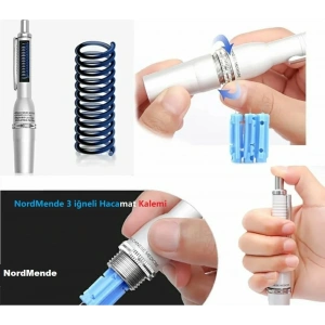 USLUCAN ALIŞVERİŞ Hacamat kalemi 3 İğneli 100 ADET İĞNE HEDİYE