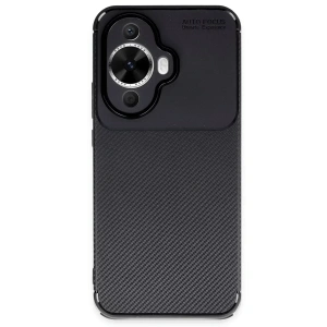 USLUCAN ALIŞVERİŞ Huawei Nova 12S Kılıf Auto Focus Karbon Kapak - Siyah