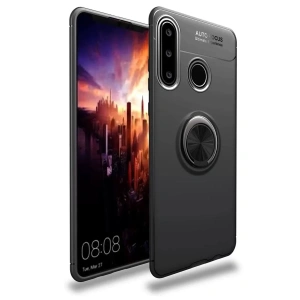 USLUCAN ALIŞVERİŞ Huawei Y6P Kılıf Range Yüzüklü Silikon - Siyah
