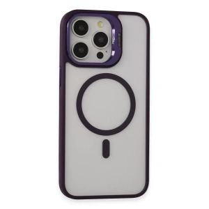 USLUCAN ALIŞVERİŞ iPhone 14 Pro Kılıf Roblox Lens Magsafe Standlı Kapak - Derin Mor