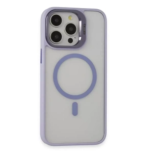 USLUCAN ALIŞVERİŞ iPhone 15 Pro Kılıf Roblox Lens Magsafe Standlı Kapak - Lila