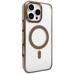 USLUCAN ALIŞVERİŞ iPhone 16 Pro Gleam PC Sert Magsafe Kılıf - Kahverengi