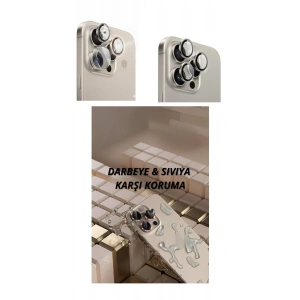 USLUCAN ALIŞVERİŞ iPhone 16 Pro Max Kamera Lens Koruyucu Naturel