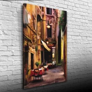 USLUCAN ALIŞVERİŞ İtalya Pizza Dükkanı Kanvas Tablo 50 x 70