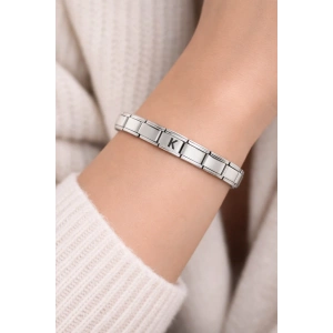 USLUCAN ALIŞVERİŞ K Harfli Çelik Bileklik – Kişiye Özel Baş Harf Bileklik – Paslanmaz Çelik Zarif Bileklik