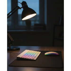 USLUCAN ALIŞVERİŞ Kablosuz Aydınlatmalı Klavye Mouse Seti Türkçe Q Tuş Dizilimi