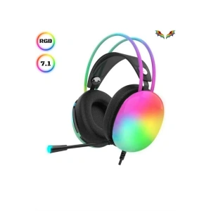 USLUCAN ALIŞVERİŞ Kablosuz Bluetooth Kulaklık RGB Işıklı Kulak Üstü 5.3 Bluetooth Bağlantılı