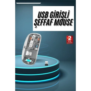USLUCAN ALIŞVERİŞ Kablosuz Mouse Fare Şarjlı Bluetooth Wireless Çift Modlu Sessiz