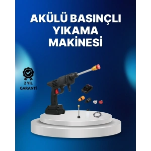 USLUCAN ALIŞVERİŞ Kablosuz Taşınabilir Basınçlı Yıkama Tabancası Köpük Şişeli