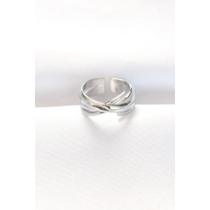 USLUCAN ALIŞVERİŞ Kalın Silver Renk Ayarlanabilir Yüzük