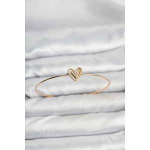 USLUCAN ALIŞVERİŞ Kalp Model Gold Renk Bileklik