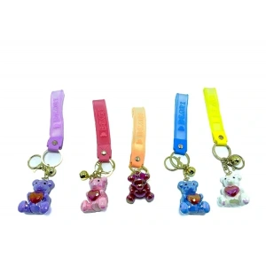 USLUCAN ALIŞVERİŞ Kalpli Ayıcık Silikon Anahtarlık