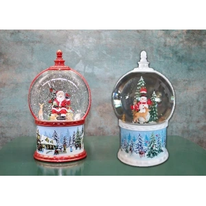 USLUCAN ALIŞVERİŞ Kardan Adam Ve Noel Babalı Işıklı Müzikli Kar Küresi