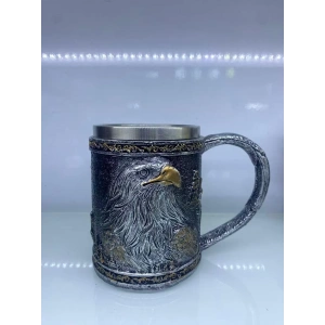 USLUCAN ALIŞVERİŞ Kartal Motifli Çelik Kupa 220076