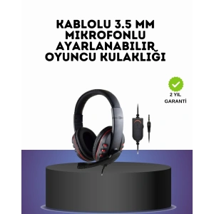 USLUCAN ALIŞVERİŞ Kırmızı  Headset Mikrofonlu Sağlam Kablolu Konforlu