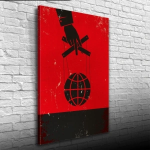 USLUCAN ALIŞVERİŞ Kırmızı ve Siyah Afiş Görseli Kanvas Tablo 50 x 70