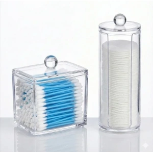 USLUCAN ALIŞVERİŞ Kulak Çubuğu ve Makyaj Pamuğu Organizeri Set