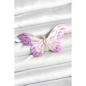 USLUCAN ALIŞVERİŞ Lila Renk Kelebek Model Broş