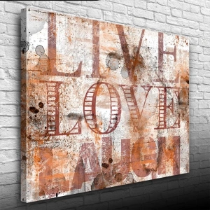 USLUCAN ALIŞVERİŞ Live Love Poster Yağlıboya Kanvas Tablo 50 x 70