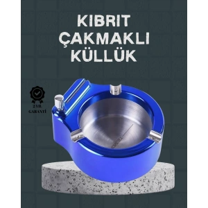 USLUCAN ALIŞVERİŞ Masa Üstü Çakmaklı Küllük Paslanmaz Metal Gövde