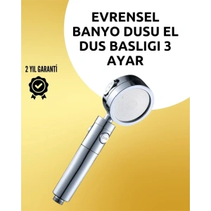 USLUCAN ALIŞVERİŞ Masaj ve Yağmur Modlu Çok İşlevli Paslanmaz Çelik Duş Başlığı