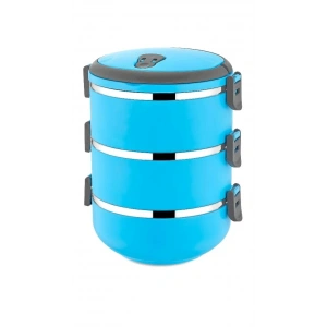 USLUCAN ALIŞVERİŞ MAVİ 3LÜ SEFER TASI SAKLAMA KABI 1.8LT