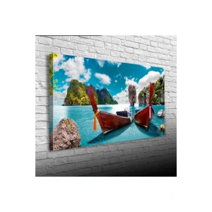 USLUCAN ALIŞVERİŞ Mavi Ada Canvas Tablo (60x120)