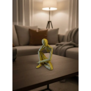 USLUCAN ALIŞVERİŞ Minimal Sarı İnsan Figürü Biblo Ev ve Ofis Dekoru