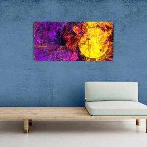 USLUCAN ALIŞVERİŞ Mor ve Sarı Tonlarda Soyut Kanvas Tablo 60 x 120