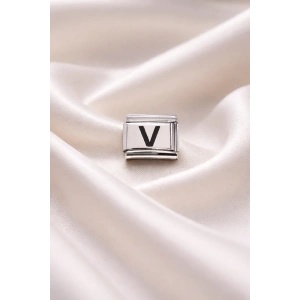 USLUCAN ALIŞVERİŞ Nomination Bileklik Uyumlu V Harfi Charm – Paslanmaz Çelik Harf Modül – Kişiye Özel Bileklik Aksesuarı