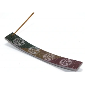 USLUCAN ALIŞVERİŞ Obsidian Taşı Hayat Ağacı Tasarımlı Kayık Tütsülük