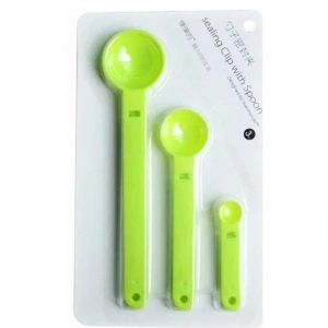 USLUCAN ALIŞVERİŞ Ölçme Kaşıklı Poşet Klipsi 3lü Paket