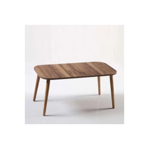 USLUCAN ALIŞVERİŞ Orta Sehpa Ahşap Torna Ayak Kare Ceviz