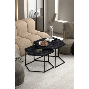 USLUCAN ALIŞVERİŞ Orta Sehpa Altıgen İkili Lüx Bendir