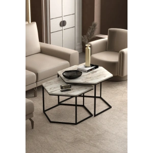 USLUCAN ALIŞVERİŞ Orta Sehpa Altıgen İkili Lüx Efes